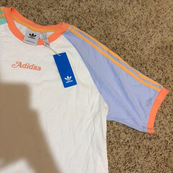 Adidas Originals Enjoy Summer Shorts & Raglan Tee Matching Set Colorblock - Picture 11 of 15